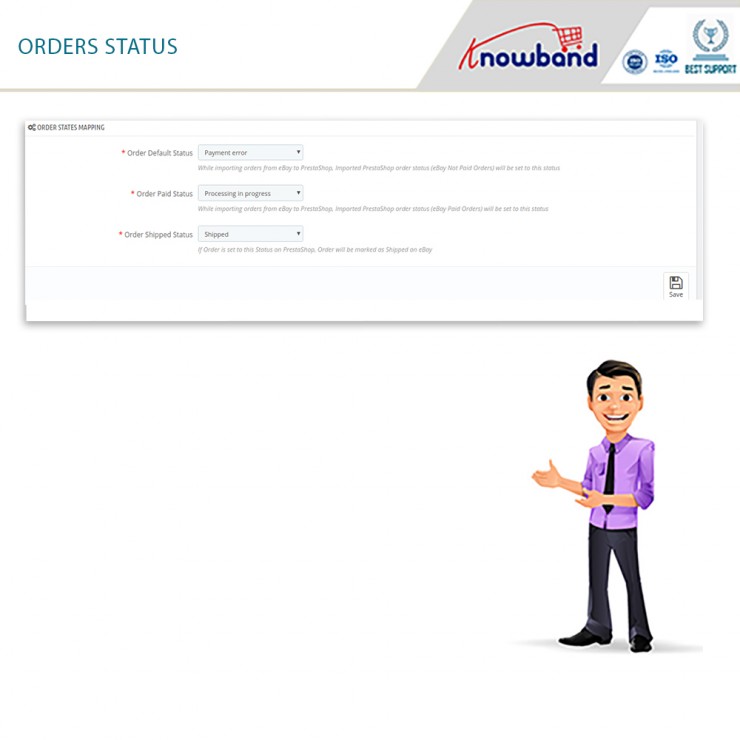 Prestashop eBay Integration Addon order status by knowband