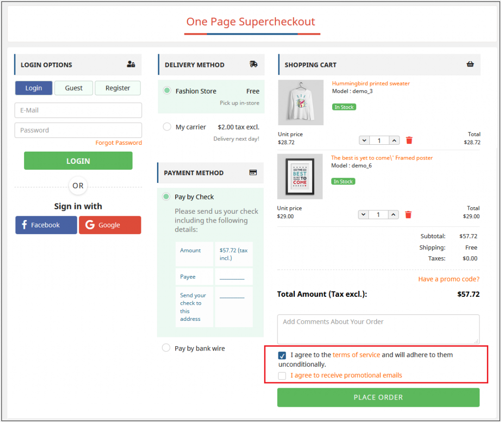 Improve your website’s sales with Prestashop One Page Checkout  