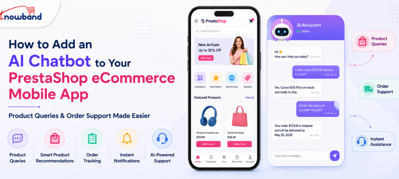 PrestaShop eCommerce Mobile App with AI chatbot for product queries and order support
